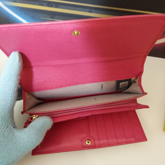 Authentic Fendi Zucca Trifold pink Interior wallet - Picture 9 of 12